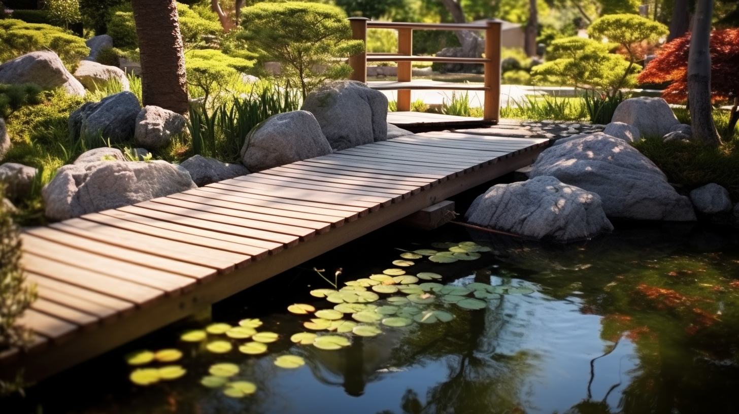 Lago com peixes paisagismo