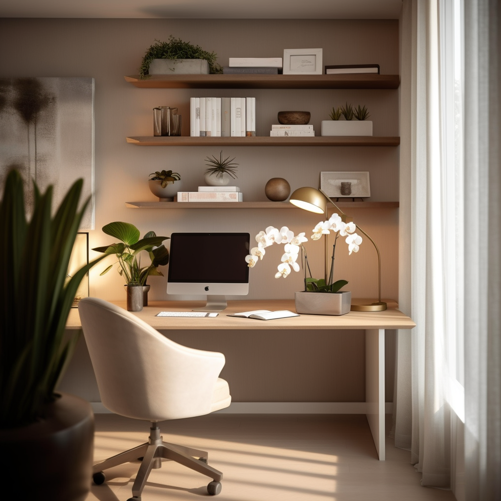 Home office com design biofílico