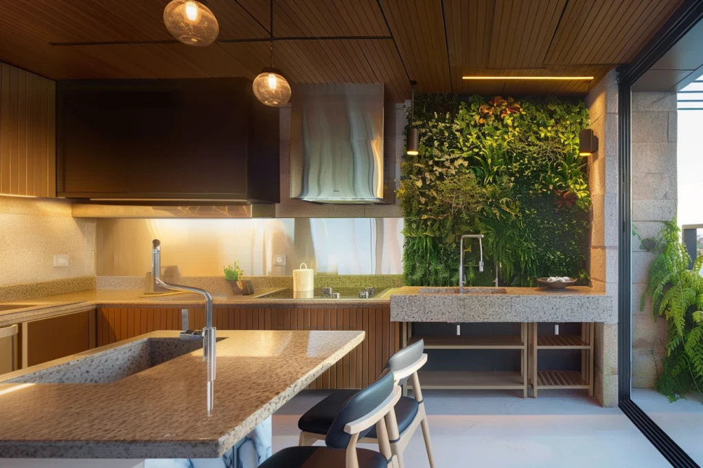 varanda gourmet com jardim vertical