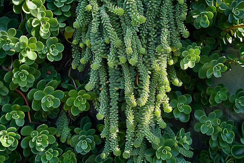 Jardim Vertical de Suculentas Pendentes