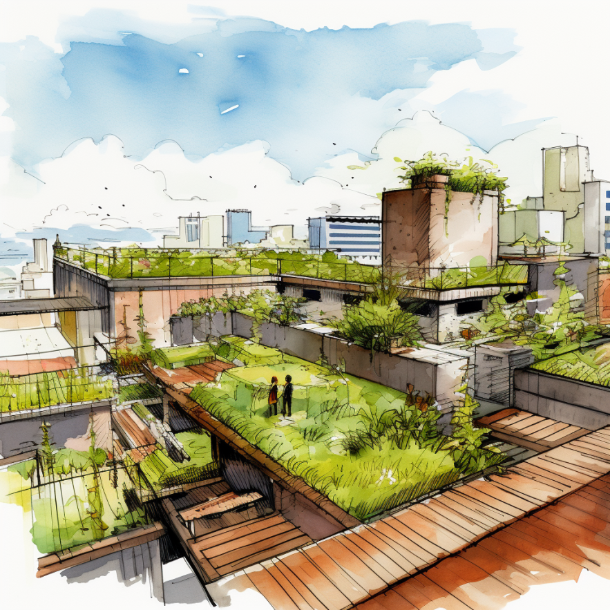 Paisagismo em Predios - Telhado Verde