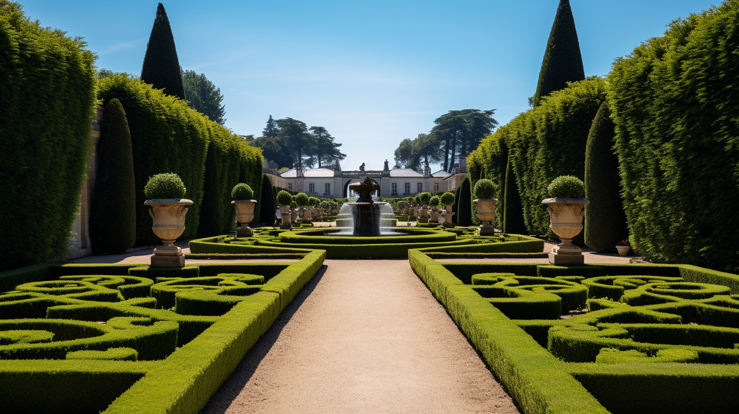 Jardim Estilo Francês. Formal. Topiaria. Cerca viva. Labirinto. Paisagsimo Francês.
