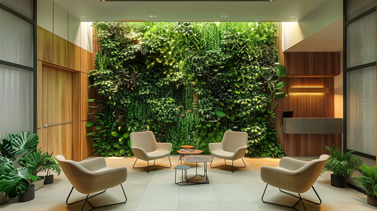Sala de Espera com Jardim Vertical